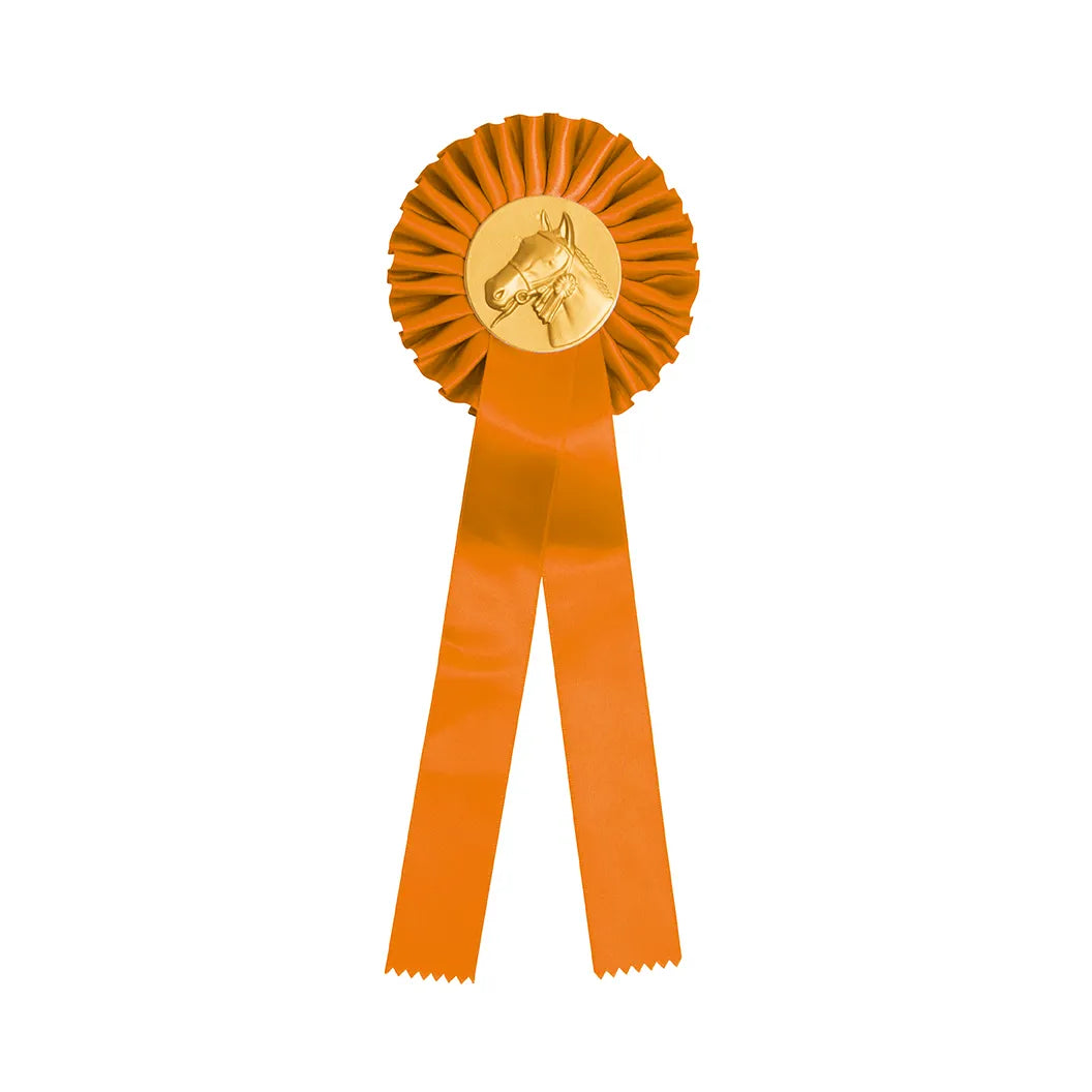 COCCARDA ARANCIO CON CAVALLO