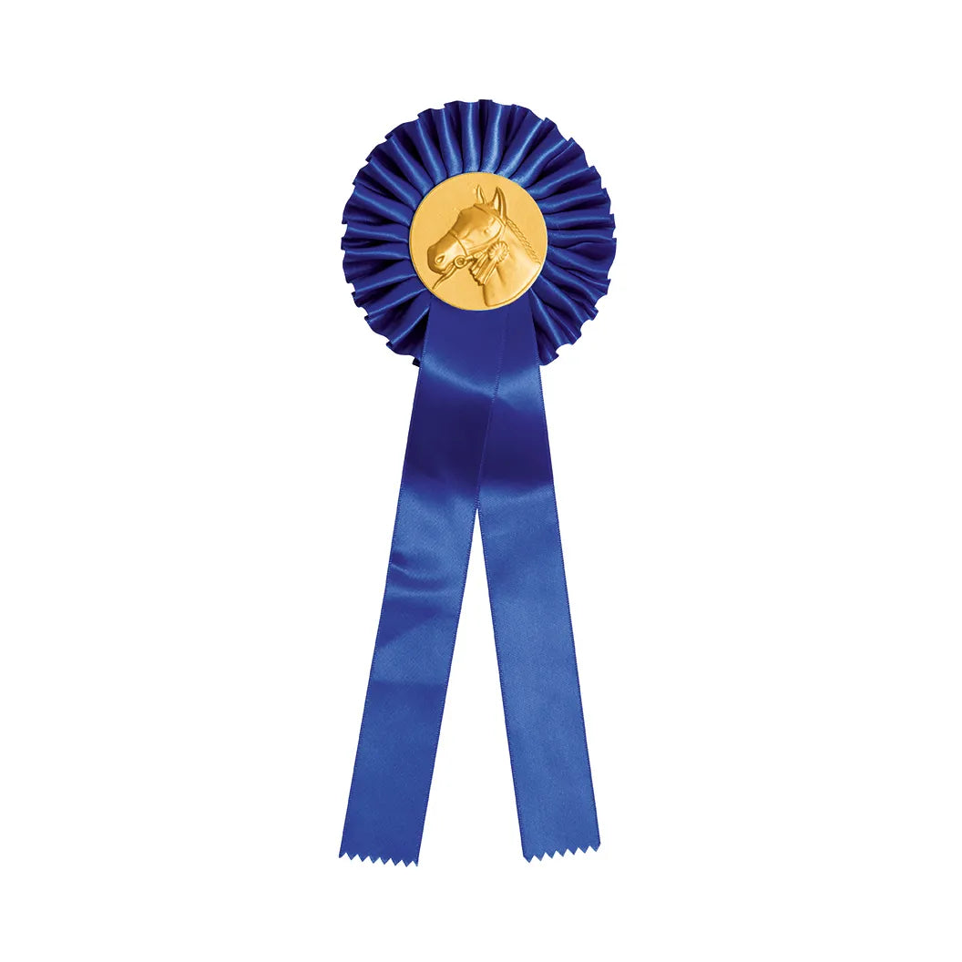 COCCARDA BLU CON CAVALLO