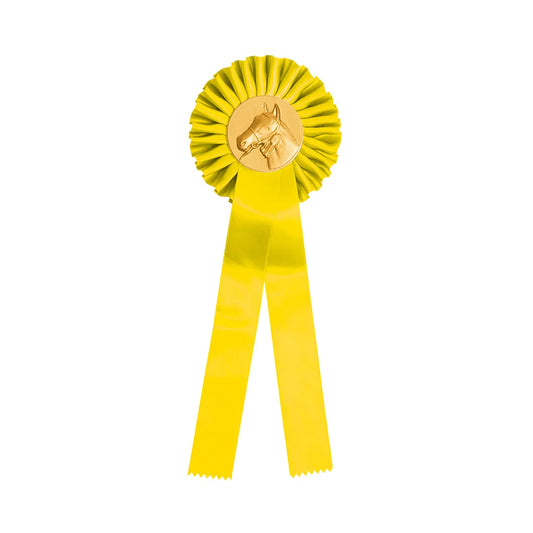 COCCARDA GIALLA CON CAVALLO