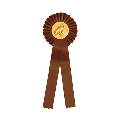 COCCARDA MARRONE CON CAVALLO