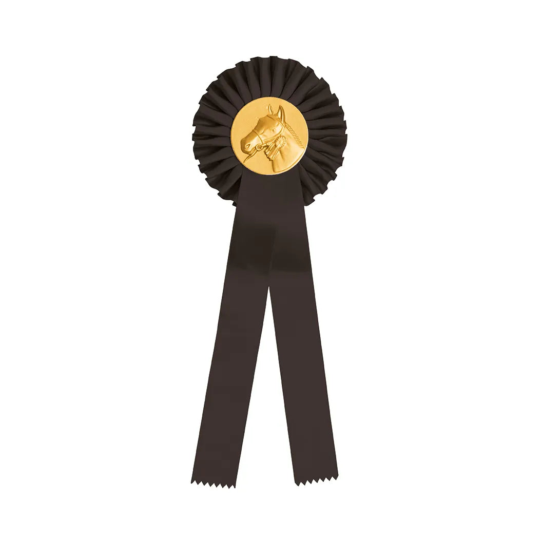 COCCARDA NERA CON CAVALLO