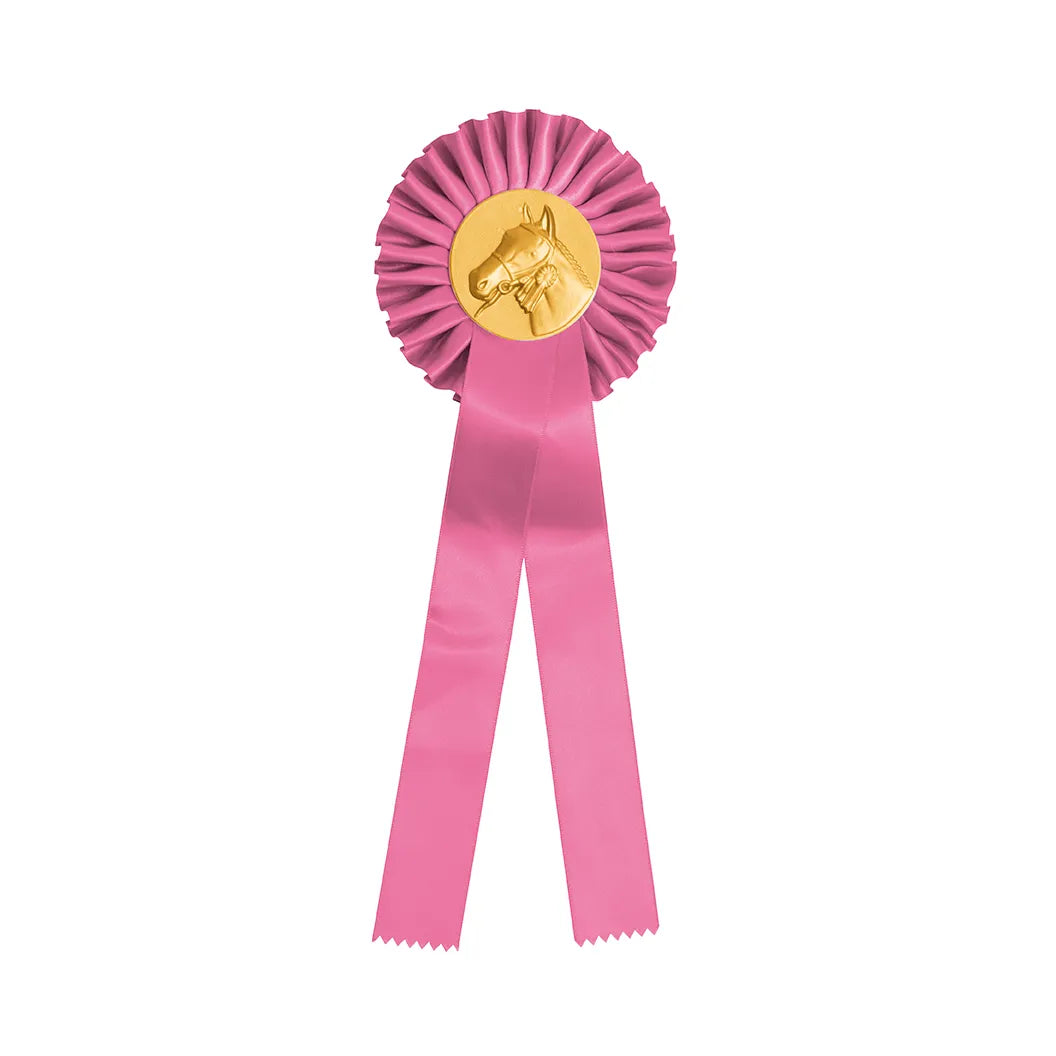 COCCARDA ROSA CON CAVALLO