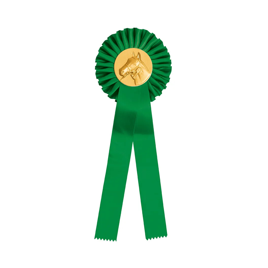 COCCARDA VERDE CON CAVALLO